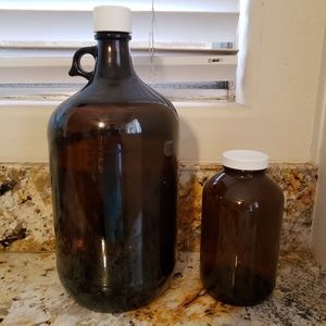 Amber glass jugs